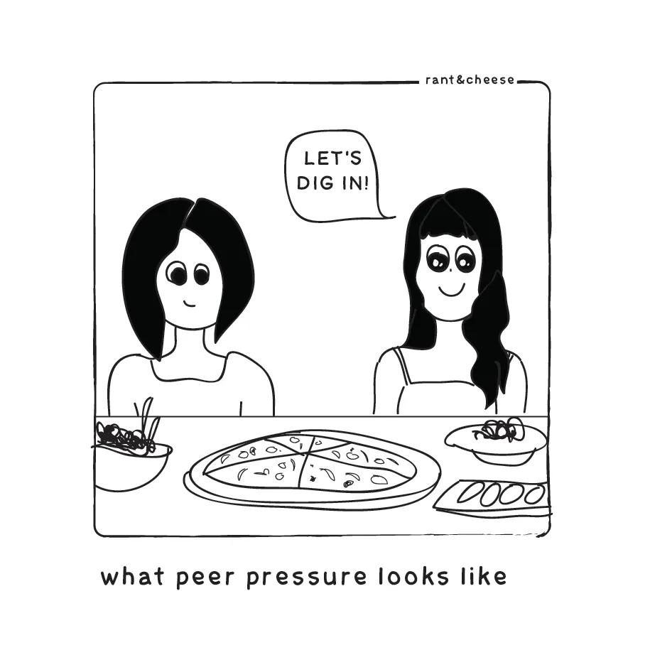 what peer pressure looks like | rantandcheese | Strippy