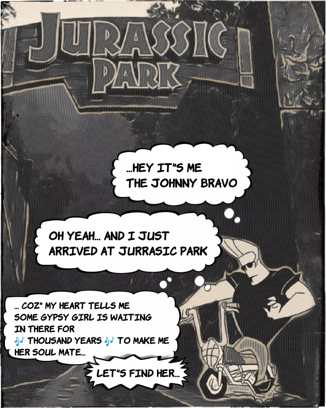 Johnny Bravo In Jurrasic Park
