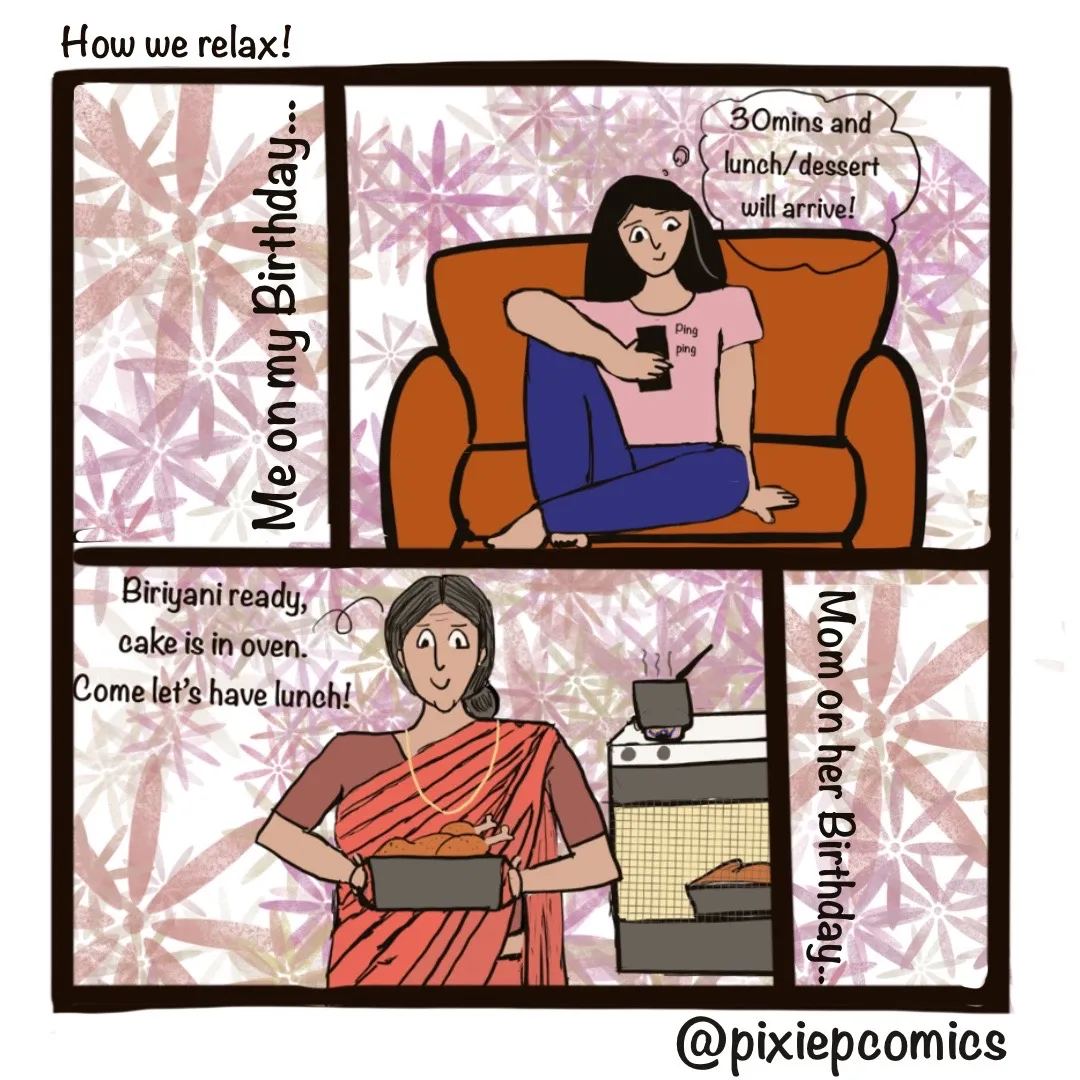 How we relax! Mom vs Me